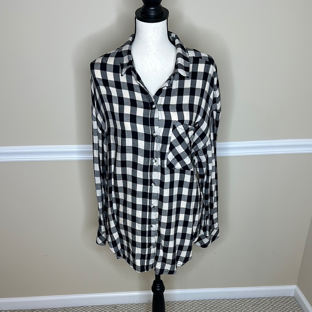 Plaid Button-Up Shirt